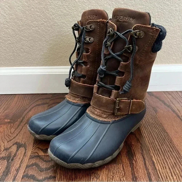Sperry Top Sider Women's Saltwater Misty Rain Boot Sz 6 Brown Leather  STS95908 - Picture 16 of 16